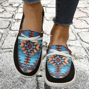 Zapatos de Lona Geométricos Lisos para Mujer, Negros, Ligeros, Antideslizantes, de Caña Baja, Casuales, Cómodos para Caminar, Otoño Verano - Product Image 3