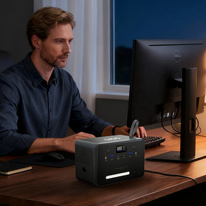 Station d'alimentation portable hors réseau avec batterie LiFePO4, 4000 cycles, sortie AC 100W, générateur solaire avec USB-C PD 100W pour ordinateur portable et téléphone - Product Image 5