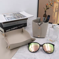 Plateau de rangement en cuir PU tressé, design classique, marque YY, détachable, multifonction, pliable, pour la maison - Vente en gros