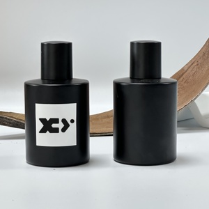 30ml 50ml <span class=keywords><strong>100ml</strong></span> Matte đen vòng sang trọng Parfum bao bì chai Spray Atomizer chai nước hoa thủy tinh với nắp màu đen và hộp - Product Image 1