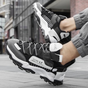 2026 New Breathable Lace-Up Men's Sports Casual Shoes Anti-Slippery Hard-Wearing Cross-Border Large-Sized Flying Woven Mesh - Product Image 5