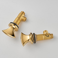 Robinet Mitigeur de Lavabo Double Poignée en Laiton Doré, Style Nordique Luxe, 3 Trous, pour Salle de Bain