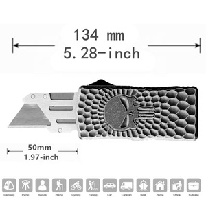 Couteau utilitaire automatique UK-1745 Drawell Fatboy Skully en alliage d'aluminium avec 5 lames supplémentaires, couteau OTF Punisher Skull - Product Image 6