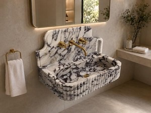 Vasque de salle de bain contemporaine en marbre design, lavabo de luxe pour la maison moderne et l'hôtel - Product Image 1