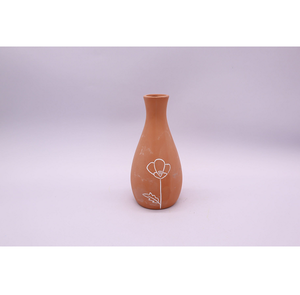 Vase à fleurs en céramique terracotta avec finition sculptée à la main, écologique et durable, pour jardin, intérieur/extérieur - Product Image 4