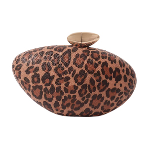 Elegante Bolso de Mano con Estampado de Leopardo para Mujer, Bolso de Noche de Piel Sintética, Bolso de Mano para Fiesta de Cóctel con Correa de Cadena - Product Image 1