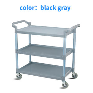 Troli plastik tiga lapisan, troli kecil tiga lapisan minuman komersial untuk dapur katering bus - Product Image 5