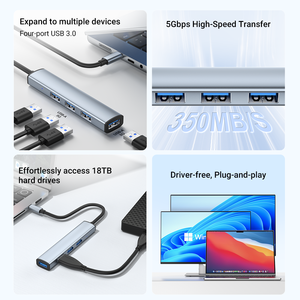 ULT-unite <span class=keywords><strong>Hub</strong></span> USB-C Premium 4 en 1 avec câble long <span class=keywords><strong>Hub</strong></span> USB pour ordinateur portable - Product Image 3