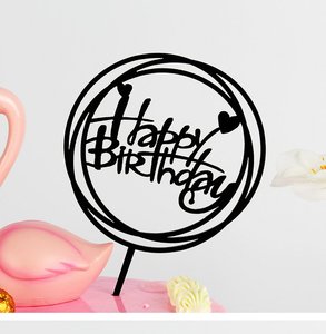 Decorazione per Torta di Compleanno in Acrilico, Topper Geometrico a Specchio per Feste di Compleanno - Product Image 2