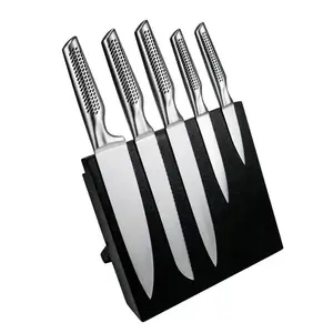 Factory Direct Supplier 5pcs Durable Professional Hollow Handle Non-Stick Stainless Steel Kitchen Chef Knife Set