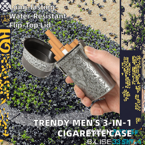 Boîte à cigarettes en métal élégante et tendance pour hommes, étanche, style Peaky Blinders, triple usage, pour cigarettes épaisses, moyennes et fines, vente en gros - Product Image 2