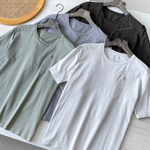 <span class=keywords><strong>Camiseta</strong></span> de secado rápido para correr para <span class=keywords><strong>hombre</strong></span>, transpirable, informal, <span class=keywords><strong>con</strong></span> patrón sólido, <span class=keywords><strong>manga</strong></span> <span class=keywords><strong>corta</strong></span>, <span class=keywords><strong>bolsillo</strong></span>, diseño en blanco - Product Image 2