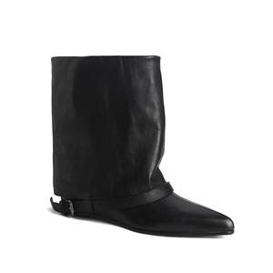WETKISS <span class=keywords><strong>Stivaletti</strong></span> in Pelle da Donna <span class=keywords><strong>con</strong></span> Punta Affusolata e <span class=keywords><strong>Tacco</strong></span> <span class=keywords><strong>a</strong></span> <span class=keywords><strong>Zeppa</strong></span>, Neri, <span class=keywords><strong>con</strong></span> Cinturino e Fibbia - Product Image 1