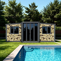 Evermore Maison mobile préfabriquée pliable de 20 pieds, 4 chambres, respirante, au design fermier, pour serre, bureau ou entrepôt, sur roues