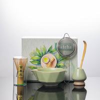 Service à thé moderne en céramique et porcelaine, bol à matcha, design de la dynastie Song, logo/graphisme personnalisable, écologique, durable, pour aliments