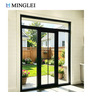 <span class=keywords><strong>Porte</strong></span> <span class=keywords><strong>d</strong></span>'<span class=keywords><strong>entrée</strong></span> à battant en aluminium à rupture de pont thermique certifiée NFRC, <span class=keywords><strong>triple</strong></span> <span class=keywords><strong>vitrage</strong></span>, isolée Low-E, pour extérieur de maison - Product Image 1