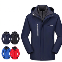 Veste Softshell Réversible Trois-en-un à Capuche, Imperméable, Grande Taille, avec Fermeture Éclair, Coupe-Vent d'Hiver pour Activités de Plein Air et Sport