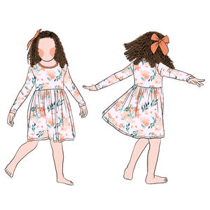 Robe décontractée à col rond et imprimé floral à manches longues pour filles et enfants pour la <span class=keywords><strong>saison</strong></span> d'automne vente directe d'usine - Product Image 6