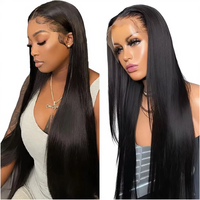 Perruque transparente sans colle 13x4 13x6 en cheveux humains vierges 100% naturels avec cuticules alignées pour femmes noires