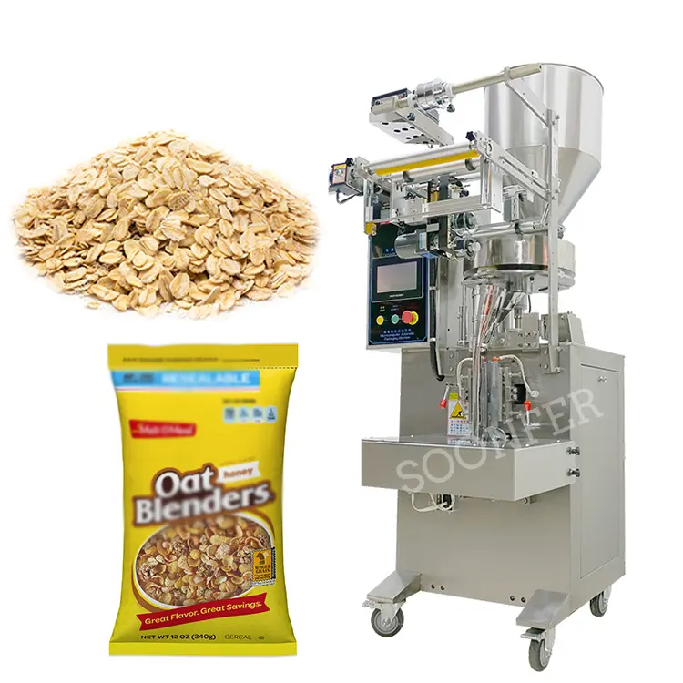 Emballage alimentaire entièrement automatique à fermeture arrière, appareil d'emballage pour céréales, flocons, avoine, prix machine