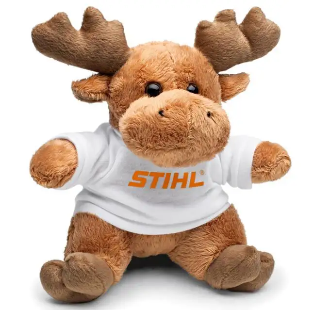 2024 free sample plush christmas moose animal toys with T shirt stuffed plush moose animal toy plush reindeer toy