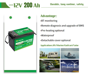 Batterie au lithium fer phosphate 206Ah rechargeable pour moteur de pêche à la traîne, camping, solaire 12V 200Ah, 12V 200Ah, 12V 200A - Product Image 3