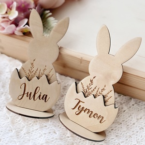 Coniglietto pasquale personalizzato con nome |   Decorazione <span class=keywords><strong>da</strong></span> <span class=keywords><strong>Tavolo</strong></span> <span class=keywords><strong>in</strong></span> <span class=keywords><strong>Legno</strong></span> Lavorato, Regalo Multiuso per Pasqua - Product Image 4