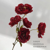 Bunga Sutra Artifisial Lotus & Peony 5 Tangkai Grosir untuk Dekorasi Modern Rangkaian Meja Makan Pernikahan & Rumah