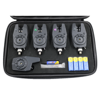 Excellente qualité 6 couleurs LED veilleuse JZH-RF1688 4 + 1 ensemble alarme de morsure de pêche à la carpe noire avec oreilles d'accroc
