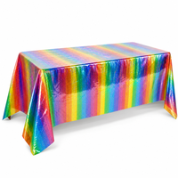 Nappe en PEVA à rayures multicolores arc-en-ciel, imperméable, jetable, rectangulaire, en plastique, pour jardin, pique-nique, fête en plein air