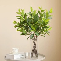 Plantes vertes artificielles Ruscus à toucher réel, feuilles Aculeatus, branches de feuilles de citron pour la décoration de festivals et de mariages