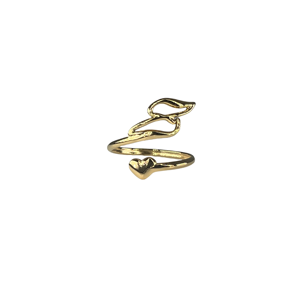 Fashion <b>Rings</b> PVD Gold Plated 316L Stainless Steel Heart Design Adjustable Wrap <b>Ring</b> - Product Image 1