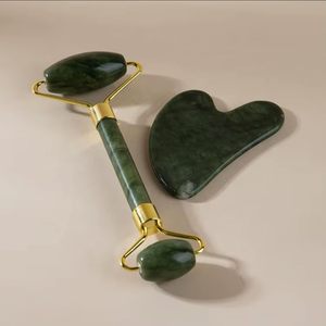 Jade Facial Roller for Anti-Aging <b>Massage</b> & Body Natural Green Beauty <b>Tool</b> - Product Image 1