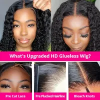 Perruque courte bob 12A Wear Wave sans colle, ondulée, en cheveux humains, avec dentelle HD, pré-épilée, bouclée, pour femmes, brésilienne, pré-coupée
