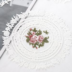 Retro French Style Lace Placemats, Embroidered Dinning Table Place Mats, Fashionable Flower Vintage Crochet Lunchmat <strong>Doilies</strong> - Product Image 4