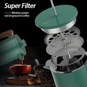 2025 gran oferta prensa francesa 1000 ml <span class=keywords><strong>cafetera</strong></span> 4 tazas mango de madera de acero inoxidable prensa de café francés - Product Image 2