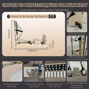 Premium Studio Bois D'érable Pilates Réformateur Tour Élevé Trapèze Total Body Fitness Machine avec Fonction Réglable - Product Image 2