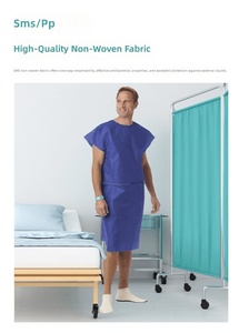 <span class=keywords><strong>Blouse</strong></span> SMS personnalisée en tissu PP Dobby, sans manches, pour patient, réversible, à manches courtes, <span class=keywords><strong>jetable</strong></span>, pour examen et isolation - Product Image 5