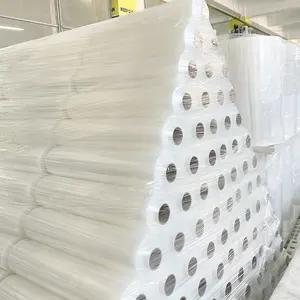 30cmX60m10ミクロン厚透明ジャンボロールBPA無料中国工業用カスタムしがみつくフィルム食品包装認証付き