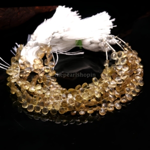 Perles de citrine naturelle facettées en forme de poire, 5x7mm, perles de citrine en gros, lot de perles de pierres précieuses, brin de 6 pouces pour la création de bijoux - Product Image 1