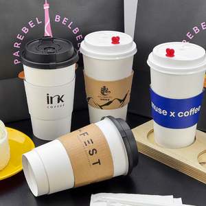 Manchons d'emballage pour café personnalisés écologiques, manchons pour gobelets à café chaud, manchons en papier cartonné pour boissons chaudes - Product Image 1