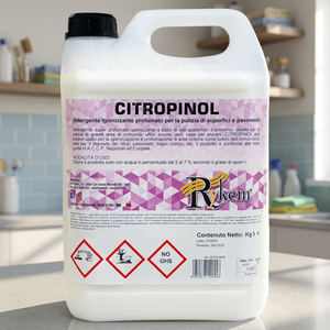 Detergente Igienizzante Liquido Rykem Citropinol 5Kg in Plastica per Pavimenti e Superfici, Elimina Odori, Profumo a Lunga Durata per Comunità - Product Image 1