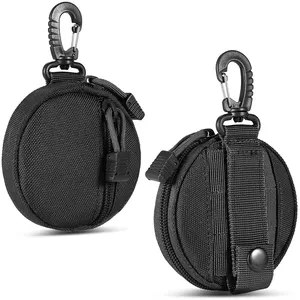 Custom 1000D Nylon Small Coin Purse Keychain Tactical Pouch with Buckle For Hiking Climbing Accessories Storage Pack Mini Wallet