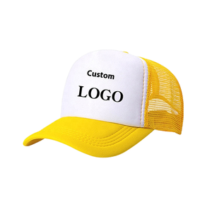 Casquette Trucker Personnalisable avec Logo Jaune et Blanc en Maille Réglable Unisexe Décontractée Printemps-Été 6 Panneaux - Product Image 1