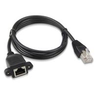 Cat6 Kabel Ekstensi RJ45 Kabel Ekstensi Laki-laki Ke Perempuan Pemasangan Panel Sekrup Ethernet Jaringan LAN Ekstensi Cate6 Kabel 30Cm 60Cm 100Cm