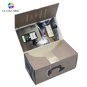 Individuelle leere elektronische reklame-verpackungsbox mit magnetdeckel für mobilen stand papier autophone-halter uv-druck