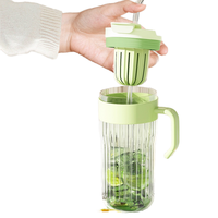 Bouteille en verre à double paroi personnalisée de 550ml-Qualité alimentaire avec couvercle en paille | Tasse à thé/café avec infuseur de fruits, incassable, gravure en vrac