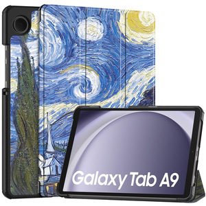 Étui pour <span class=keywords><strong>tablette</strong></span> en cuir PU à trois plis avec impression personnalisée pour <span class=keywords><strong>Samsung</strong></span> Galaxy Tab A9 8,7 pouces 2023 SM-X110 X115 A9 Plus - Product Image 1