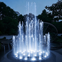 Fuente de Agua Musical Flotante de Acero Inoxidable con Luces LED RGB para Decoración de Jardín, Estanque o Lago, de Water Faery Factory