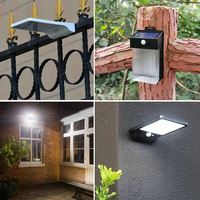 Applique murale solaire carrée à LED avec détecteur de mouvement et capteur de lumière intelligent pour jardin, villa, balcon, usage extérieur